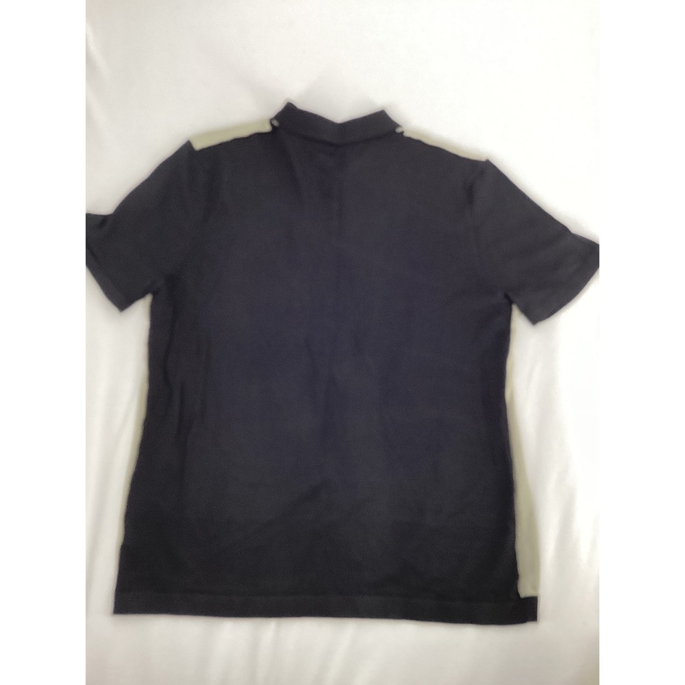 PJ Paul Jones Mens XL Knit Polo Shirt Sage Green Black Vertical Stripe Button Up - Picture 7 of 7